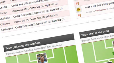 Fans manage the club using a web interface